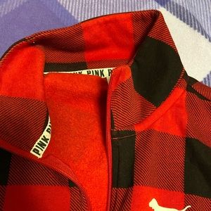 Pink flannel sweater